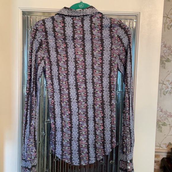 FREE PEOPLE COLLAR SNAP SHIRT SMALL NWT - Picture 3 of 6